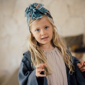 niebieski turban dla dziecka - looks by luks
