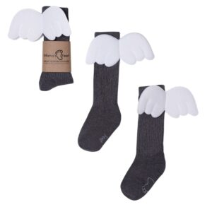 Podkolanówki Grafitowy Aniołek - Mama's Feet zdj 1