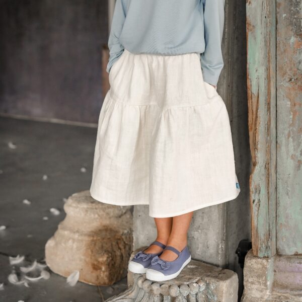 Lniana spódniczka San Remo | Kremowa – Nomad Kid