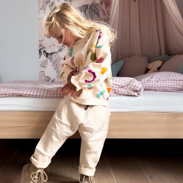 Lniane spodnie Belluno | Naturalny - Nomad Kid zdj 4