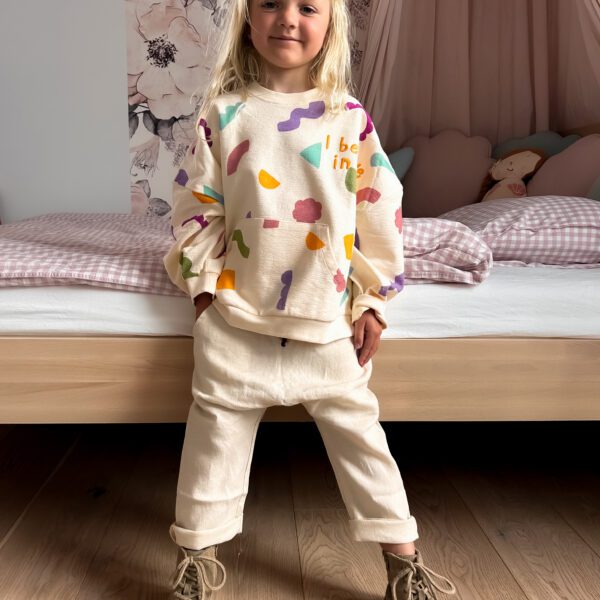 Lniane spodnie Belluno | Naturalny - Nomad Kid zdj 3