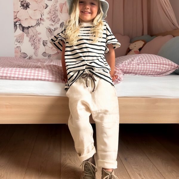 Lniane spodnie Belluno | Naturalny - Nomad Kid zdj 1