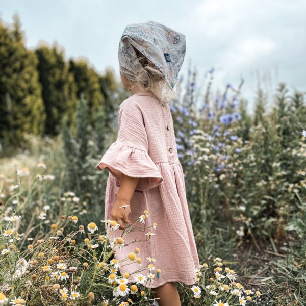 Muślinowa sukienka Rossano | Ciepły róż – Nomad Kid