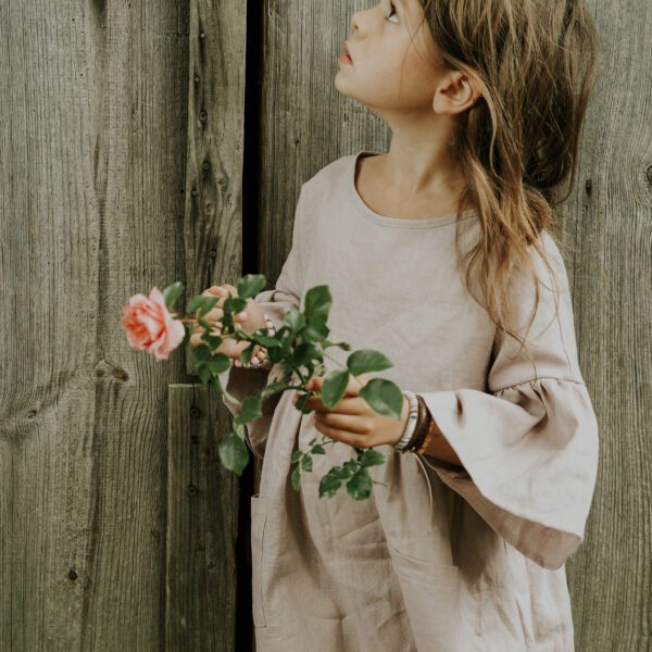 Lniana sukienka Rossano | Brudny róż - Nomad Kid zdj 2
