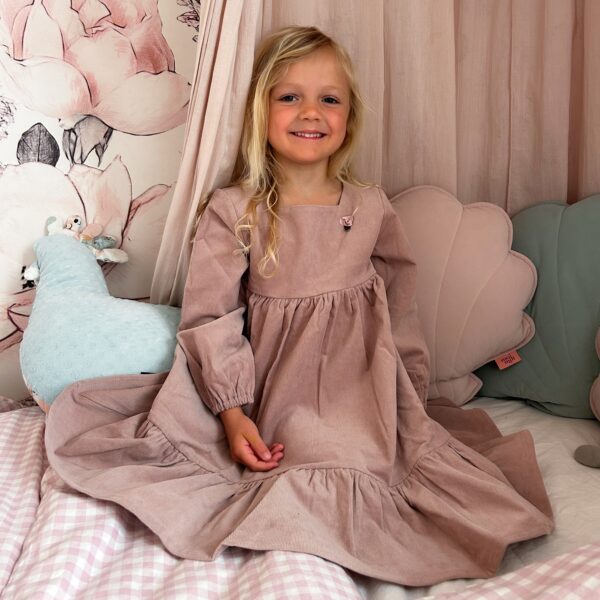 Sukienka sztruksowa Austin | Blady róż – Nomad Kid